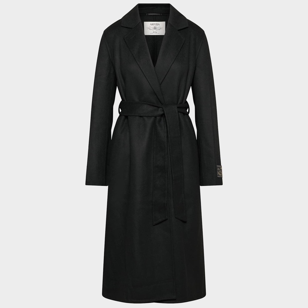 Aritzia Classic Black Trench Coat NWT